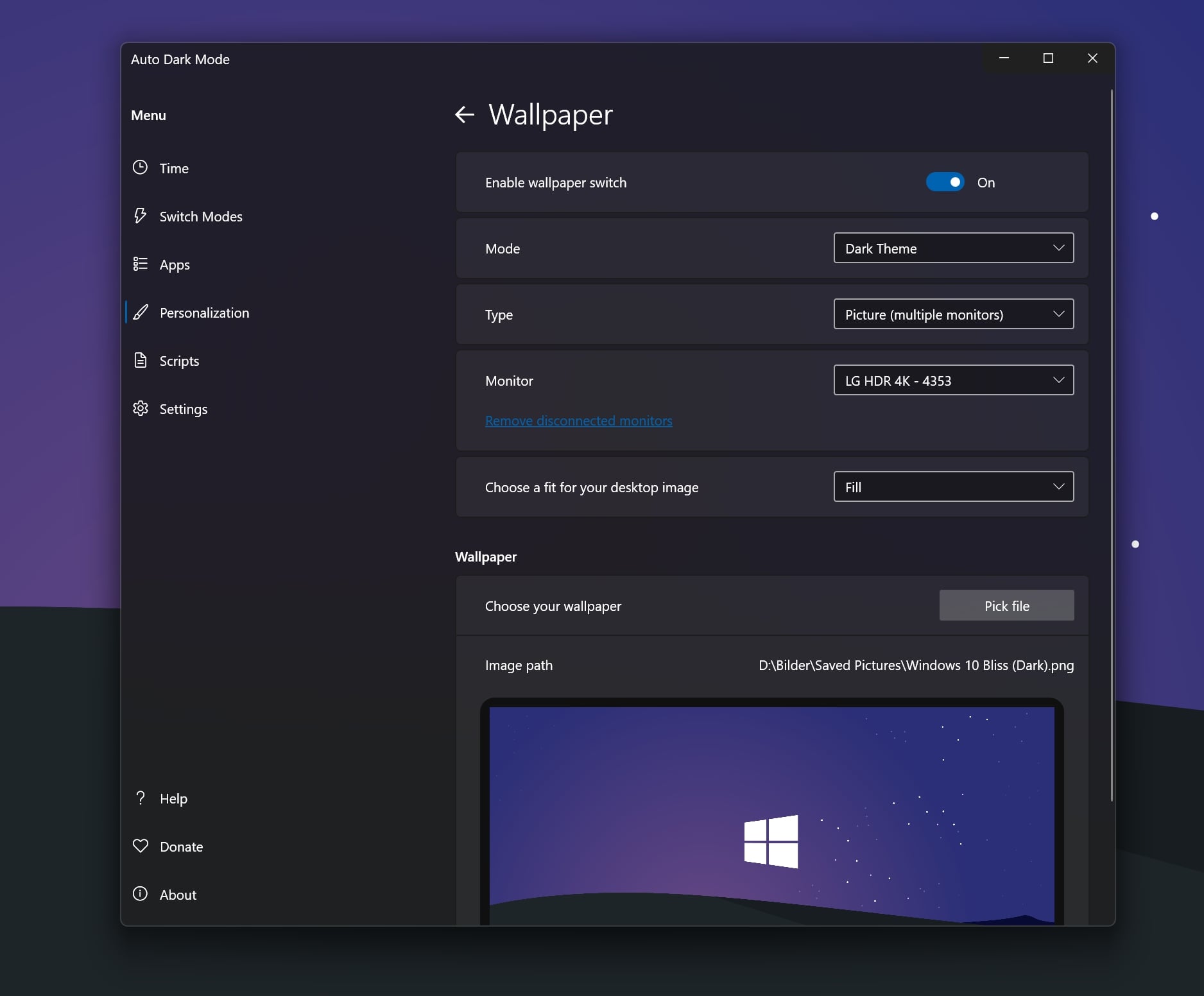 دانلود اپلیکیشن Auto Dark Mode از اپ استور ویندوز