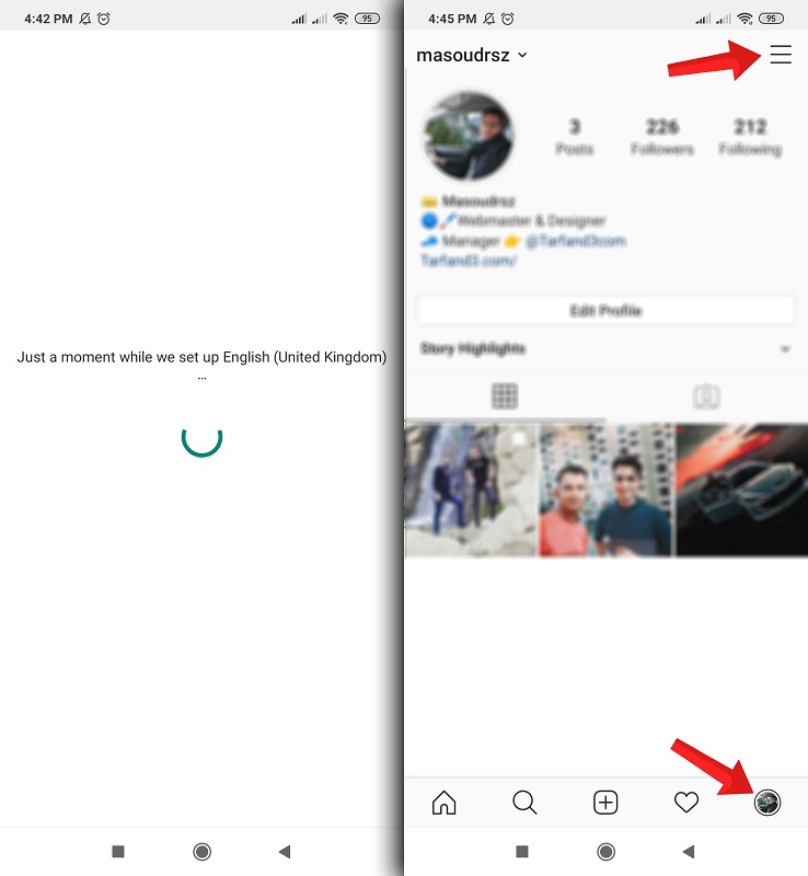 آموزش رفع مشکل Just A Moment While We Set Up English Instagram